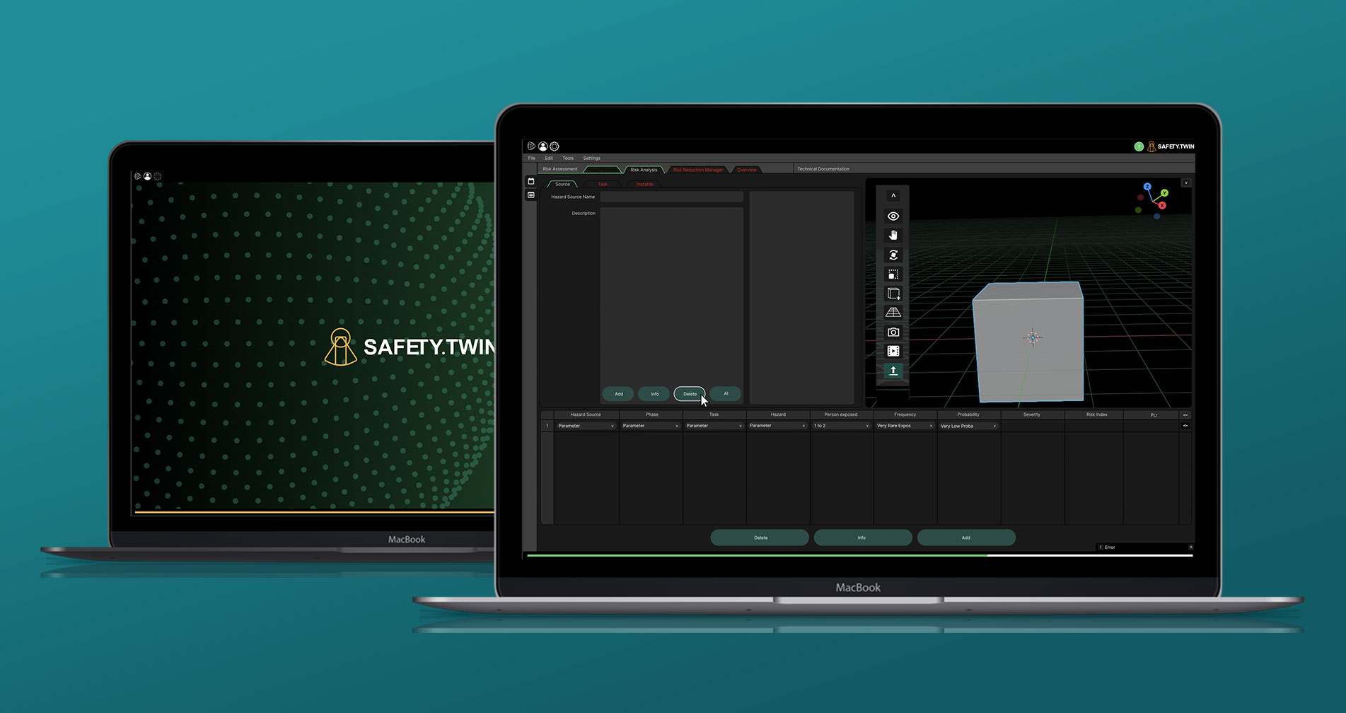 Safety Twin Startscreen und UI